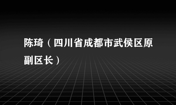 陈琦（四川省成都市武侯区原副区长）