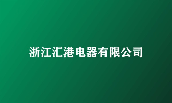 浙江汇港电器有限公司