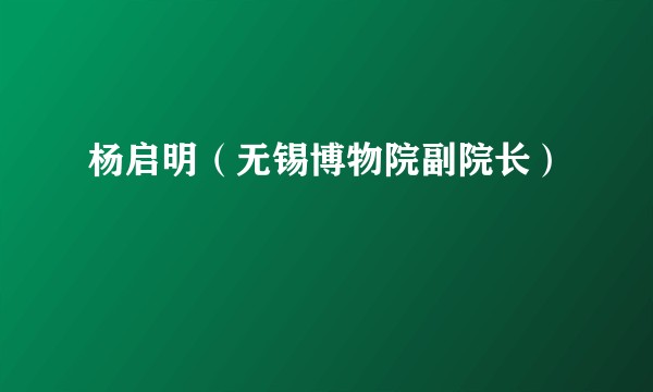杨启明（无锡博物院副院长）