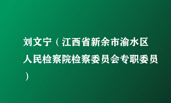 刘文宁(江西省新余市渝水区人民检察院检察委员会专职委员)