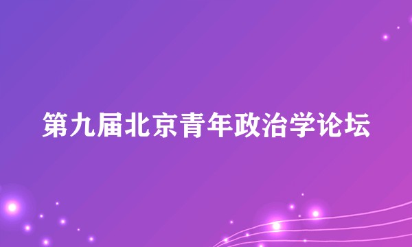 第九届北京青年政治学论坛
