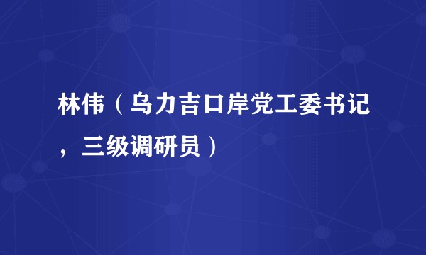 林伟（乌力吉口岸党工委书记，三级调研员）