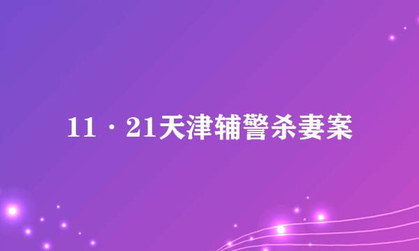 11·21天津辅警杀妻案
