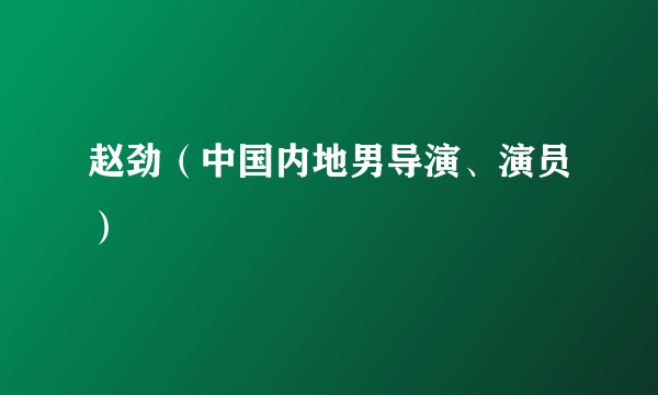 赵劲（中国内地男导演、演员）