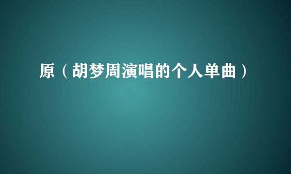原（胡梦周演唱的个人单曲）