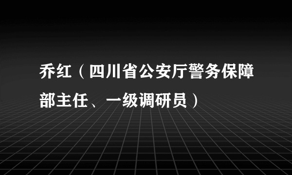 乔红（四川省公安厅警务保障部主任、一级调研员）