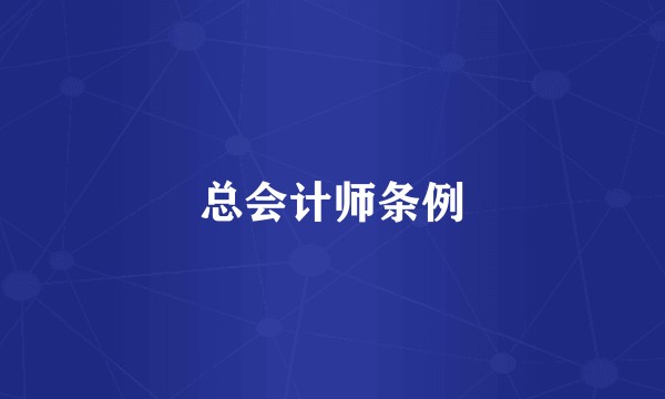 总会计师条例