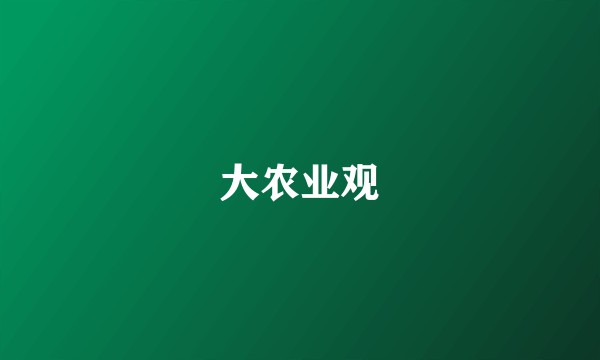 大农业观