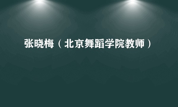 张晓梅（北京舞蹈学院教师）