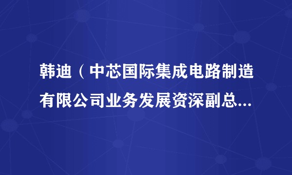 韩迪(中芯国际集成电路制造有限公司业务发展资深副总裁,中国半导体行业协会第八届理事会副理事长)