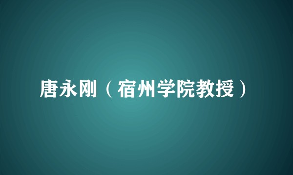 唐永刚（宿州学院教授）