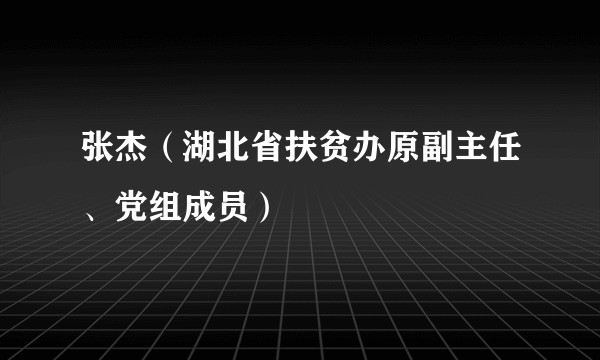 张杰（湖北省扶贫办原副主任、党组成员）