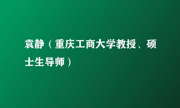 袁静（重庆工商大学教授、硕士生导师）