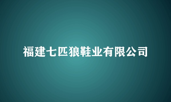 福建七匹狼鞋业有限公司