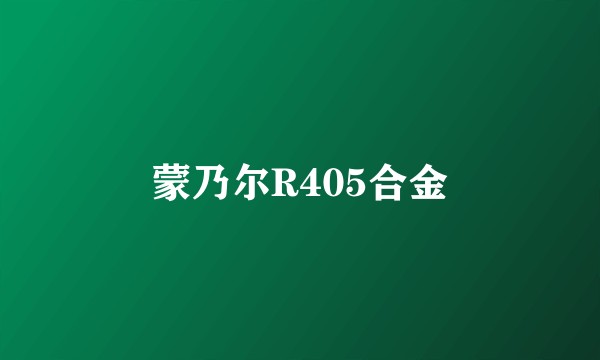 蒙乃尔R405合金