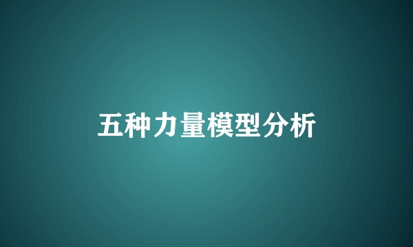 五种力量模型分析