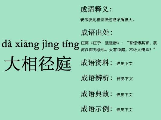 大相径庭