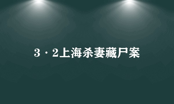 3·2上海杀妻藏尸案