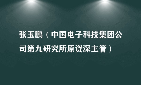 张玉鹏（中国电子科技集团公司第九研究所原资深主管）