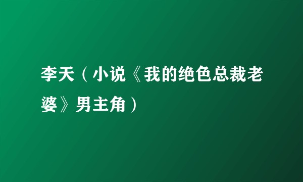 李天（小说《我的绝色总裁老婆》男主角）