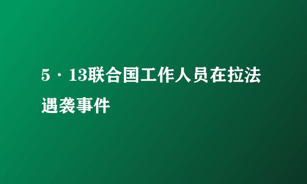 5·13联合国工作人员在拉法遇袭事件
