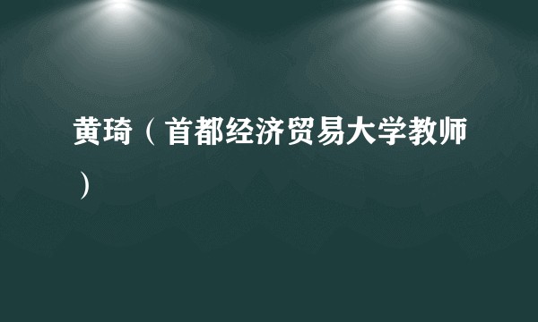 黄琦（首都经济贸易大学教师）