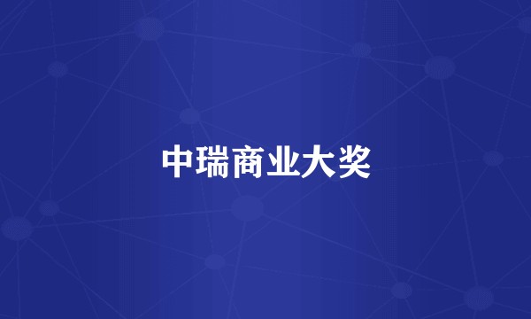 中瑞商业大奖