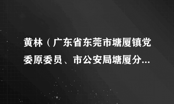 黄林(广东省东莞市塘厦镇党委原委员、市公安局塘厦分局原局长)