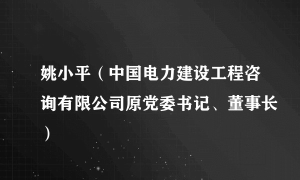 姚小平（中国电力建设工程咨询有限公司原党委书记、董事长）