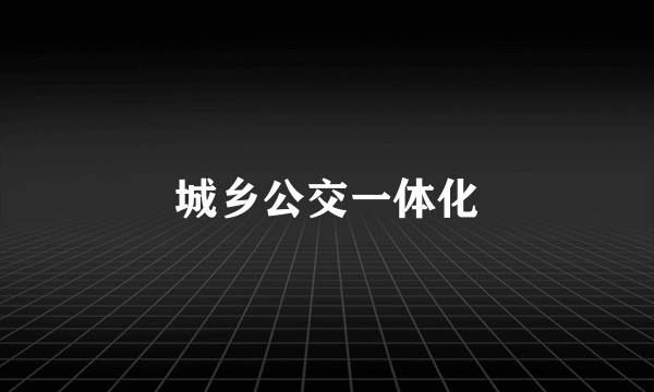 城乡公交一体化