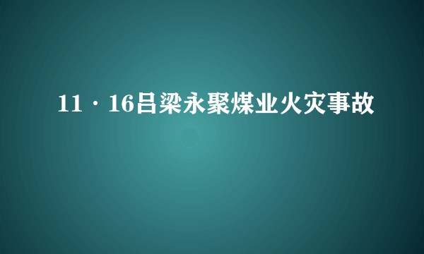 11·16吕梁永聚煤业火灾事故