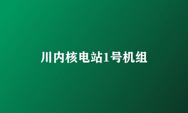 川内核电站1号机组