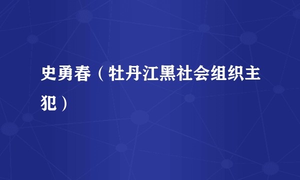 史勇春（牡丹江黑社会组织主犯）