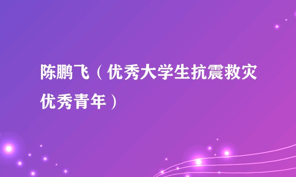 陈鹏飞（优秀大学生抗震救灾优秀青年）
