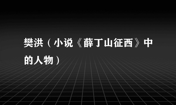 樊洪（小说《薛丁山征西》中的人物）