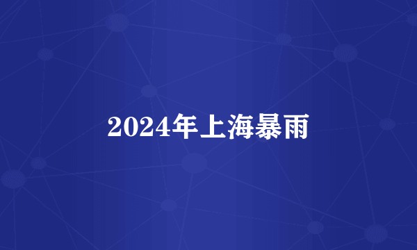 2024年上海暴雨