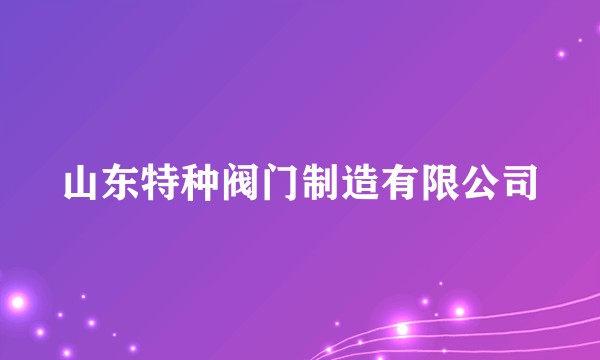 山东特种阀门制造有限公司