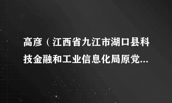 高彦(江西省九江市湖口县科技金融和工业信息化局原党组成员、副局长、一级主任科员)