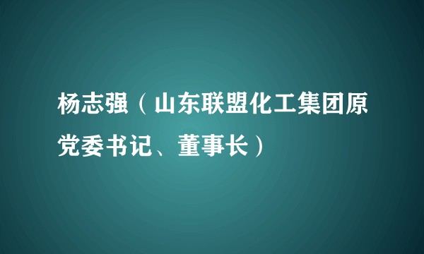 杨志强（山东联盟化工集团原党委书记、董事长）