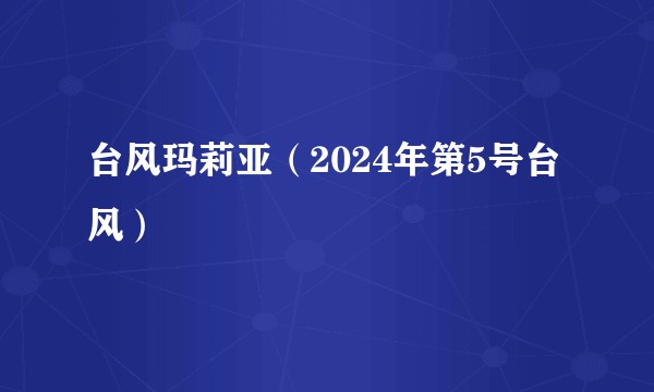 台风玛莉亚(2024年第5号台风)