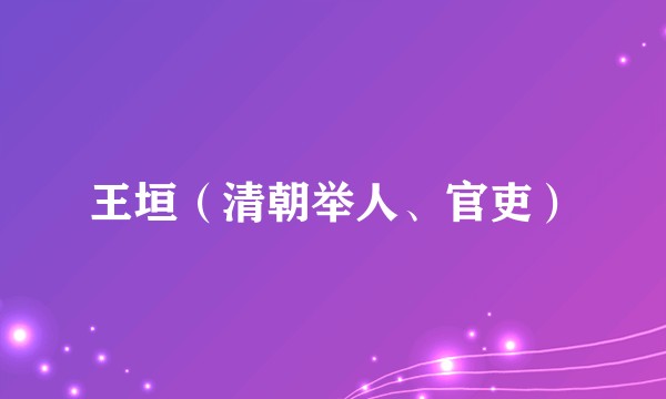 王垣（清朝举人、官吏）
