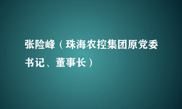 张险峰（珠海农控集团原党委书记、董事长）