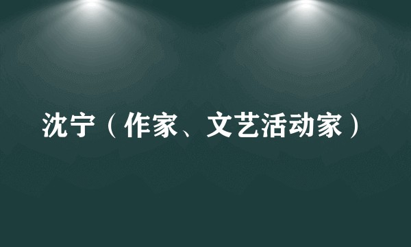 沈宁（作家、文艺活动家）