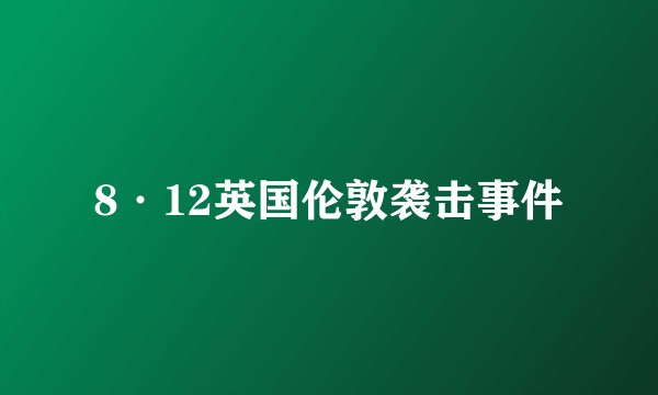 8·12英国伦敦袭击事件