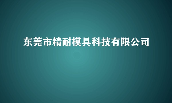 东莞市精耐模具科技有限公司