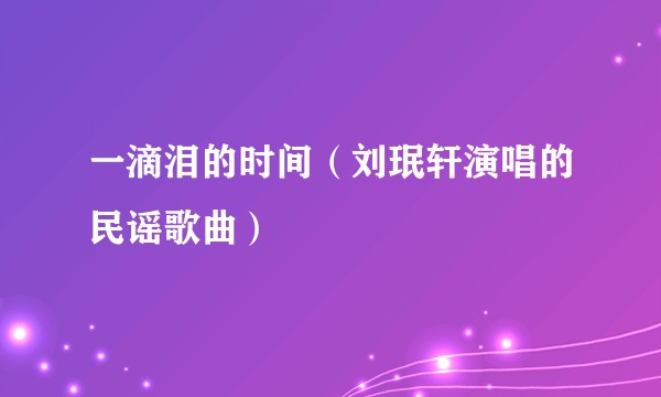 一滴泪的时间（刘珉轩演唱的民谣歌曲）