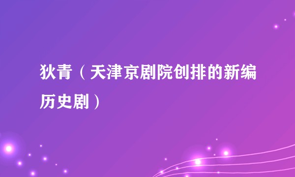 狄青（天津京剧院创排的新编历史剧）