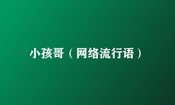 小孩哥（网络流行语）