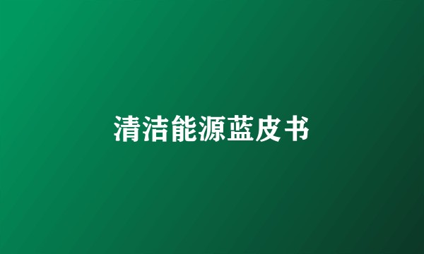 清洁能源蓝皮书