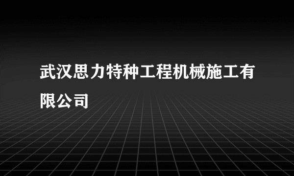 武汉思力特种工程机械施工有限公司